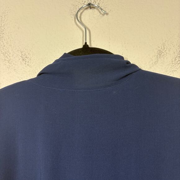 Wilfred 6 Mambo Chiffon Maxi Dress Navy Necktie Button Down Puff Long Sleeves - Picture 8 of 11